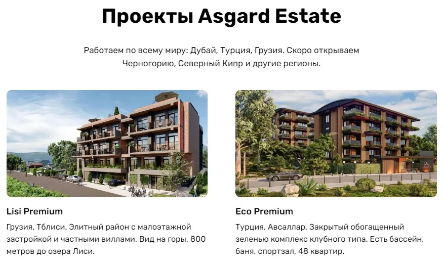 Проекты Asgard Estate