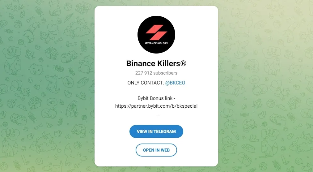 Binance Killers телеграмм