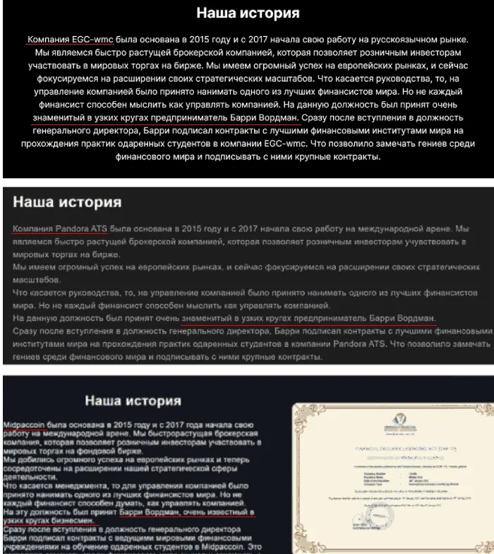 Информация о компании Egc Wmc 