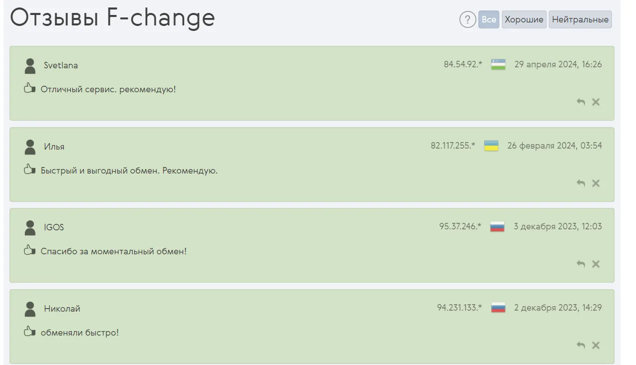 F Change — отзывы и рейтинг