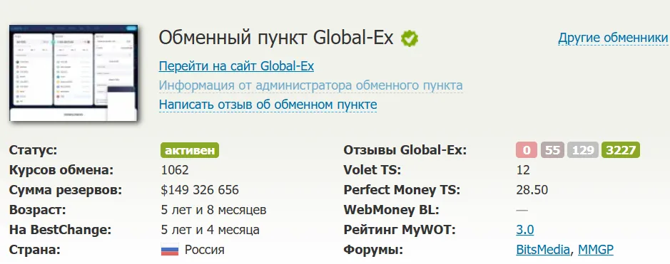 global ex обменник