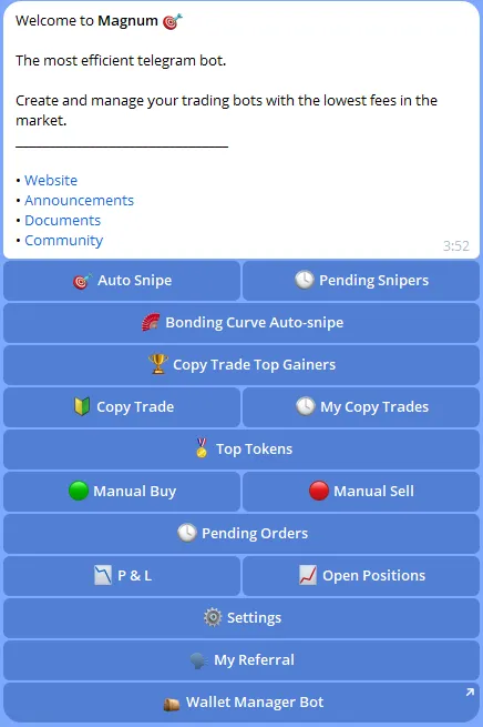 Magnum multichain trading bot Magnum multichain trading bot