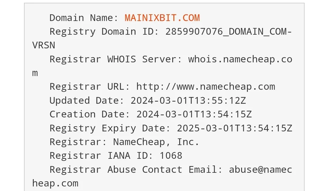 домен mainixbit com