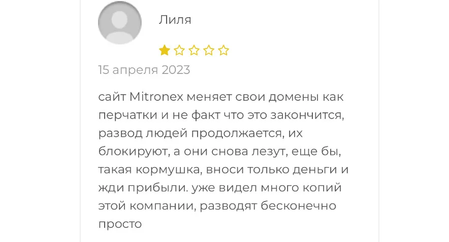 Mitronex — отзывы и рейтинг