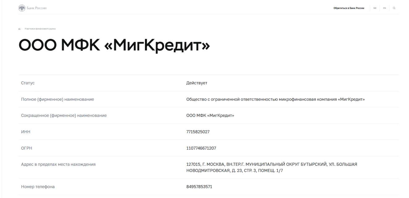 мигкредит отзывы клиентов