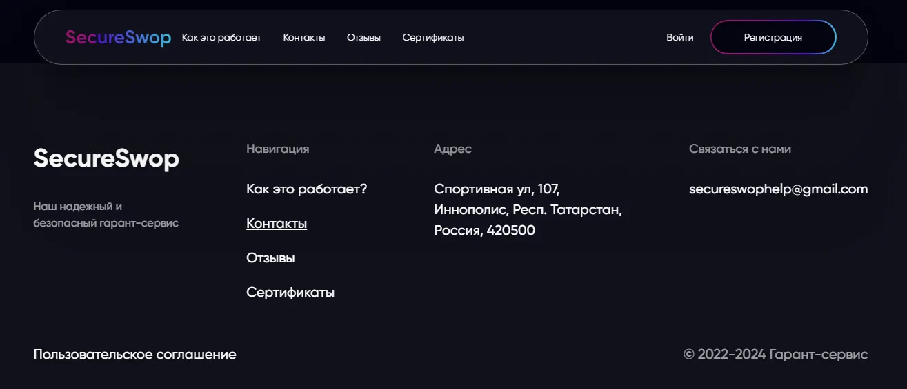 Контакты SecureSwop Контакты SecureSwop